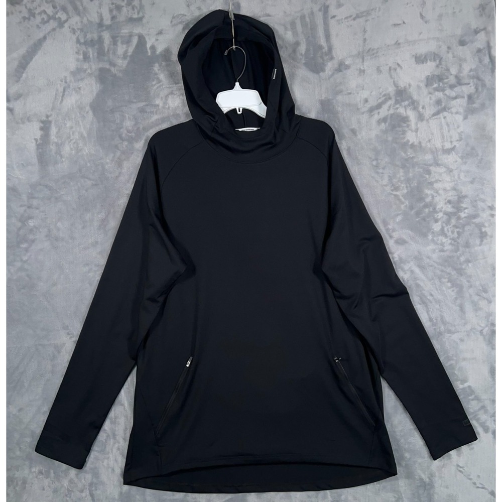 Barbell Apparel Stealth Hoodie Mens XL Black Pullover Wicking Sweatshirt Stretch